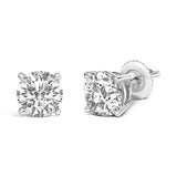 14K White Gold 2 1/2 Cttw Lab Grown Diamond Solitaire Stud Earrings-1 thumbnail 2