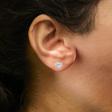 14K White Gold 2 1/2 Cttw Lab Grown Diamond Solitaire Stud Earrings-2 thumbnail 3