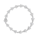 14K Gold 1 1/5 Cttw Round Diamond Floral Star-Shaped Link Bracelet (H-I Color, SI1-SI2 Clarity) -Size 7