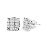 10K White Gold 3/4 Cttw Princess Diamond Composite Cushion Shape Stud Earrings (I-J Color, I1-I2 Clarity)-1 thumbnail 2