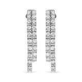 14K White Gold 4.0 Cttw Diamond Asymmetrical Inside Out Double-Hoop Earrings (I-J Color, I1-I2 Clarity)-3 thumbnail 4