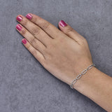 14K White Gold 1.00 Cttw Paperclip Link Bracelet-2 thumbnail 3