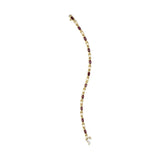 10K Yellow Gold Oval Ruby and 1/10 Cttw Diamond Bar Prong Set Bracelet (H-I Color, SI1-SI2 Clarity)  - Size 7
