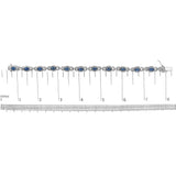 14K White Gold Vintage-Inspired Oval Blue Sapphire & Diamond Link Bracelet-4 thumbnail 5