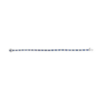 14K White Gold 1 1/10 Cttw Diamond and Blue Sapphire Alternating Link Tennis Bracelet (I-J Color, SI2-I1 Clarity) - 7