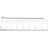 14K White Gold 1 1/10 Cttw Diamond and Blue Sapphire Alternating Link Tennis Bracelet (I-J Color, SI2-I1 Clarity) - 7