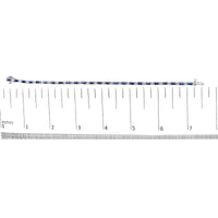 14K White Gold 1 1/10 Cttw Diamond and Blue Sapphire Alternating Link Tennis Bracelet (I-J Color, SI2-I1 Clarity) - 7