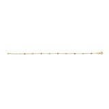 14K Yellow Gold Alternating Red Ruby and White Diamond Bezel Station Chain Bracelet (I-J Color, SI2-I1 Clarity) - 8