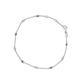 14K white gold bracelet with alternating round blue sapphire and diamond stones