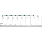 10K White Gold Oval Green Emerald & Diamond Alternating Link Bracelet-4 thumbnail 5