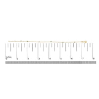 14K Yellow Gold Alternating Green Emerald and Diamond Bezel Station Chain Bracelet - Size 7.5 inch