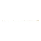 14K Yellow Gold Alternating Red Ruby and White Diamond Bezel Station Chain Bracelet (I-J Color, SI2-I1 Clarity) - 7.5