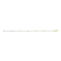 14K Yellow Gold Alternating Red Ruby and White Diamond Bezel Station Chain Bracelet (I-J Color, SI2-I1 Clarity) - 7.5
