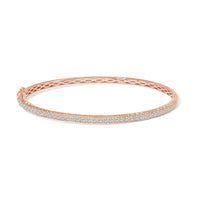 14K Gold 1.00 Cttw Half Eternity Diamond Bangle Bracelet (G-H Color, SI2-I1 Clarity) - 7