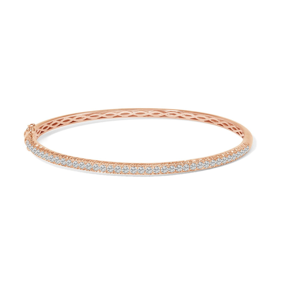 14K Gold 1.00 Cttw Half Eternity Diamond Bangle Bracelet (G-H Color, SI2-I1 Clarity) - 7