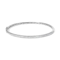 14K Gold 1.00 Cttw Half Eternity Diamond Bangle Bracelet (G-H Color, SI2-I1 Clarity) - 7