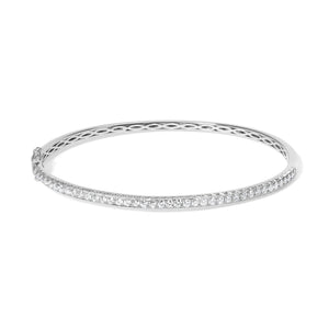 14K Gold 1.00 Cttw Half Eternity Diamond Bangle Bracelet (G-H Color, SI2-I1 Clarity) - 7
