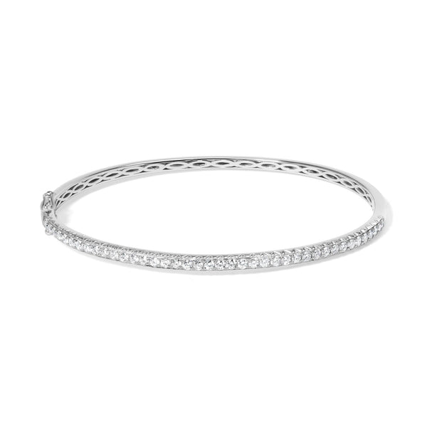 14K Gold 1.00 Cttw Half Eternity Diamond Bangle Bracelet (G-H Color, SI2-I1 Clarity) - 7