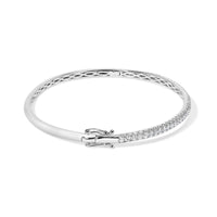 14K Gold 1.00 Cttw Half Eternity Diamond Bangle Bracelet (G-H Color, SI2-I1 Clarity) - 7