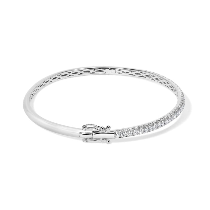 14K Gold 1.00 Cttw Half Eternity Diamond Bangle Bracelet (G-H Color, SI2-I1 Clarity) - 7
