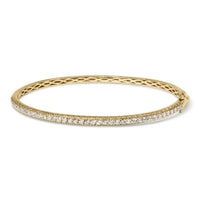 14K Gold 1.00 Cttw Half Eternity Diamond Bangle Bracelet (G-H Color, SI2-I1 Clarity) - 7