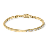 14K Gold 1.00 Cttw Half Eternity Diamond Bangle Bracelet (G-H Color, SI2-I1 Clarity) - 7