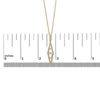 14K Yellow Gold 1.0 Cttw Diamond Studded Geometric Double Pyramid 18