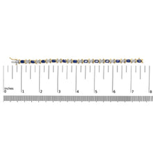 14K Yellow Gold 1.00 Cttw Alternating  Diamond and 6 1/2 Cttw Oval Blue Sapphire Link Bracelet (H-I Color, SI1-SI2 Clarity) - 7" Inches-4