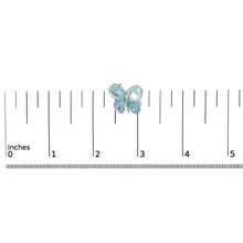 18K White Gold Blue Mother of Pearl and Diamond Accent Butterfly Pin Brooch (F-G Color, VS1-VS2 Clarity)-4