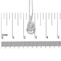 14K White Gold Diamond Accent Baby Shoe with Bow Pendant 18