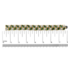 18K Yellow Gold 3 1/4 Cttw Diamond and Green Enamel Gold Textured Bracelet (G-H Color, VS1-VS2 Clarity) - 7" Inches-4