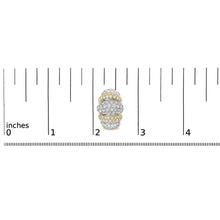 18K Two-Toned Gold 5.00 Cttw Diamond Three-tier Domed Button Omega Back Earrings (G-H Color, VS2-SI1 Clarity)-4