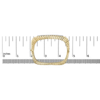 14K Yellow Gold 1 1/4 Cttw Diamond Ribbed Rounded Rectangle Bangle Bracelet (G-H Color, VS2-SI1 Clarity) - 7.75