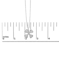 14K White Gold 5/8 Cttw Diamond 4 Leaf Floral Pendant Necklace (H-I Color, I1-I2 Clarity) - 18