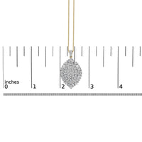 14K White and Yellow Gold 2.00 Cttw Diamond Cluster Pear Shaped Pendant Necklace (G-H Color, SI2-I1 Clarity) -20