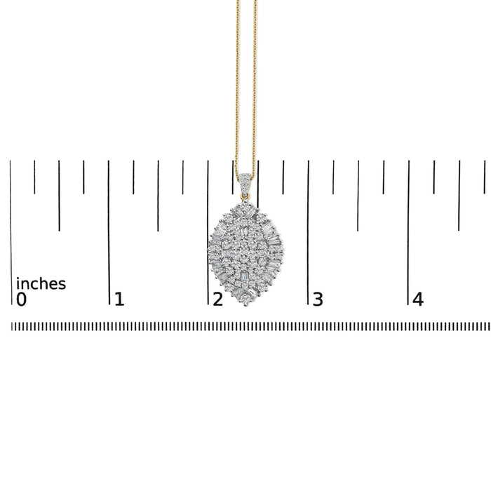14K White and Yellow Gold 2.00 Cttw Diamond Cluster Pear Shaped Pendant Necklace (G-H Color, SI2-I1 Clarity) -20