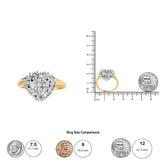 10K Yellow Gold 1/4 Cttw Round and Baguette cut Diamond Heart Shape Ballerina Ring (H-I Color, I1-I2 Clarity)-4 thumbnail 5