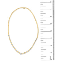 14K Yellow Gold 4/5 Cttw Diamond Cluster and Bar Set Link 3.5 MM Chain Necklace (G-H Color, VS1-VS2 Clarity) - 16