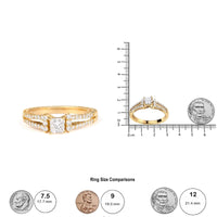 14K Yellow Gold Diamond 5/8 Cttw Princess Diamond Split Shank and Milgrain Engagement Ring (G-H Color, VS2-SI1 Clarity) - Size 7