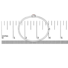 .925 Sterling Silver 7X7MM Created Red Ruby Solitaire Bangle Bracelet - 7 Inches-4