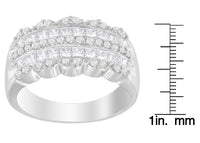 14K White Gold 1 1/7ct. TDW Round and Princess-Cut Diamond Ring(H-I, SI2-I1)