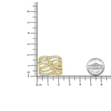 10K Yellow Gold 3.00 Cttw Diamond Multi Row Bypass Wave Cocktail Band Ring (J-K Color, I1-I2 Clarity)-4 thumbnail 5