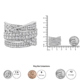 .925 Sterling Silver 2.00 Cttw Round-Cut Diamond Overlapping Bypass Band Ring (I-J Color, I2-I3 Clarity)-4 thumbnail 5