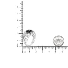 .925 Sterling Silver 1/4 Cttw White and Black Treated Diamond Halo Cluster Ring for Men (I-J Color, I3 Clarity)-4