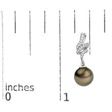 14K White Gold 9MM Cultured Black Pearl and Diamond Accent Drop and Dangle Earrings (I-J Color, SI1-SI2 Clarity)-4