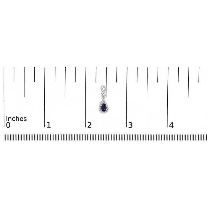 10K White Gold Pear Cut Blue Sapphire and 1/7 Cttw Diamond Infinity Drop and Dangle Earrings (I-J Color, I1-I2 Clarity)