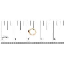 10K Yellow Gold Pear Cut Red Ruby 4x3 mm and 1/10 Cttw Round Diamond Huggy Earrings (I-J Color, I1-I2 Clarity)-4