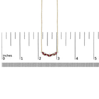 14K Yellow Gold Red Ruby and Diamond Trio Bar Line Necklace (I-J Color, SI2-I1 Clarity) - 18 inch