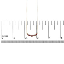 14K Yellow Gold Red Ruby and Diamond Trio Bar Line Necklace (I-J Color, SI2-I1 Clarity) - 18 inch-4