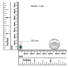 14K Yellow Gold 6x4mm Emerald and 1/5 Cttw Round Diamond Halo Pendant 18" Necklace - (H-I Color, SI1-SI2 Clarity)-4